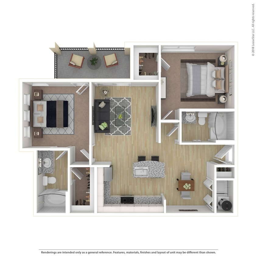 Two bedroom apartment in Pflugerville, Texas. - B1