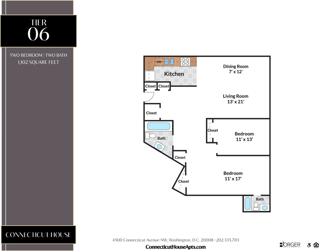 Floor Plan - 2 Bedroom  - 06 Tier