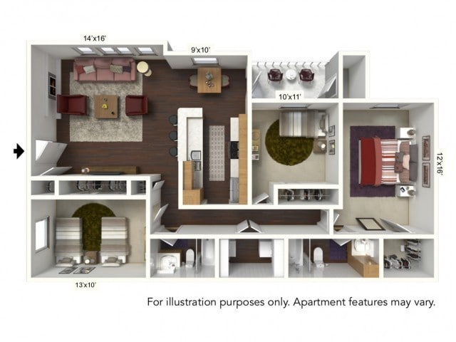 Floor Plan - F Plan - 3 Bed/2 Bath