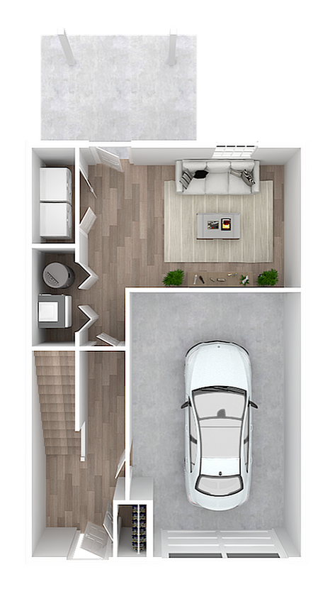 Hudson Ridge Phase 1, 4 Bedroom First Floor Plan With Garage - 4 Bedroom Townhome 2.5 Bath Interior