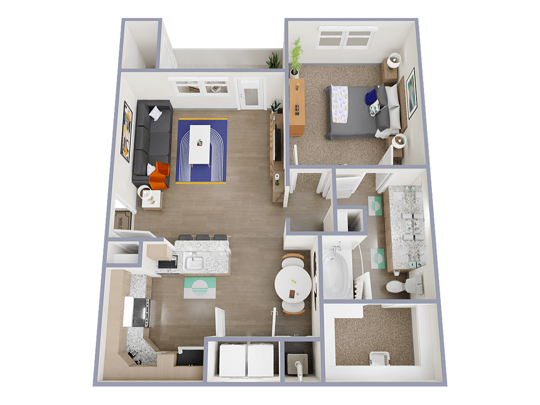 A3 867 Sq Ft - 1 Bed, 1 Bath (80% Income Restricted)
