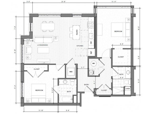 Floor Plan - 2BR-Corner-F