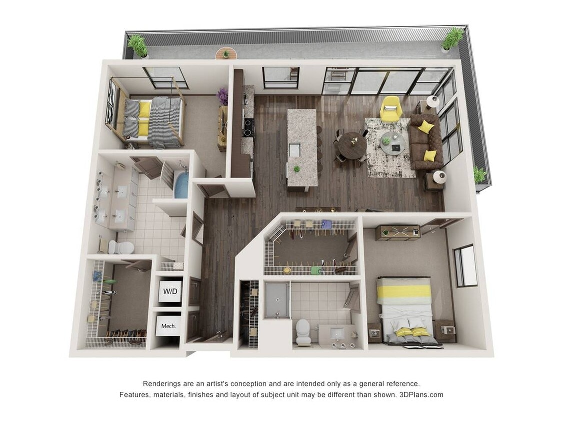 2 Bedroom - 2 Bathroom - Centre (2 Bedroom & 2 Bathroom)