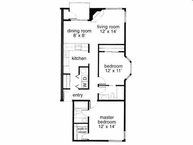 2BR/2BA - 2 Bedroom 2 Bath Room