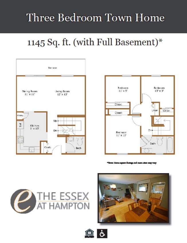 Floor Plan - 3 bedroom Townhome