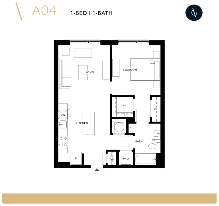 Floor Plan - One Bedroom - A4