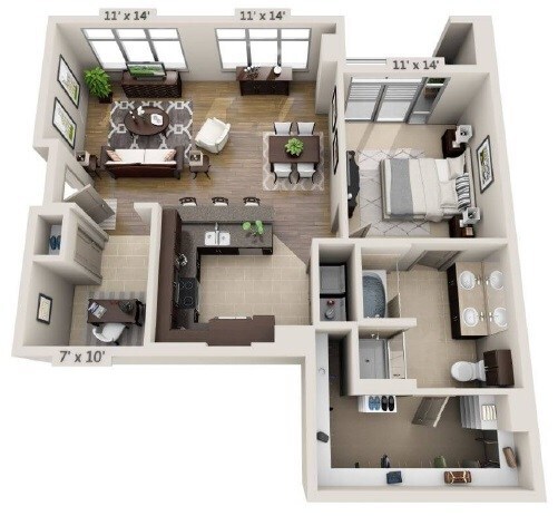 Floor Plan - A1AD- Renovated