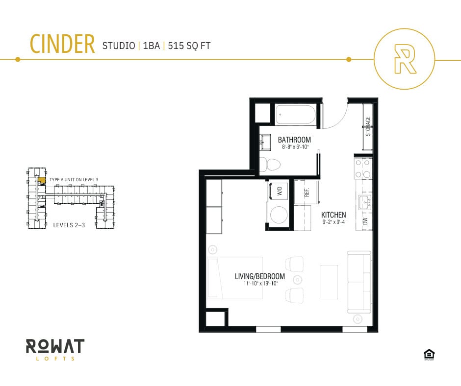 Floor Plan - Studio - Cinder 