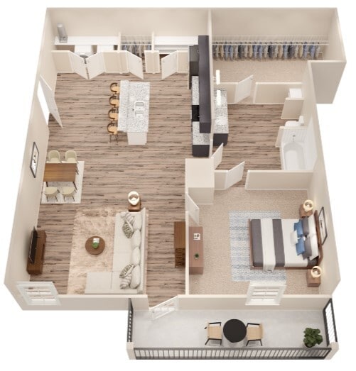 Floor Plan - 1 x 1 Caroline A2vr