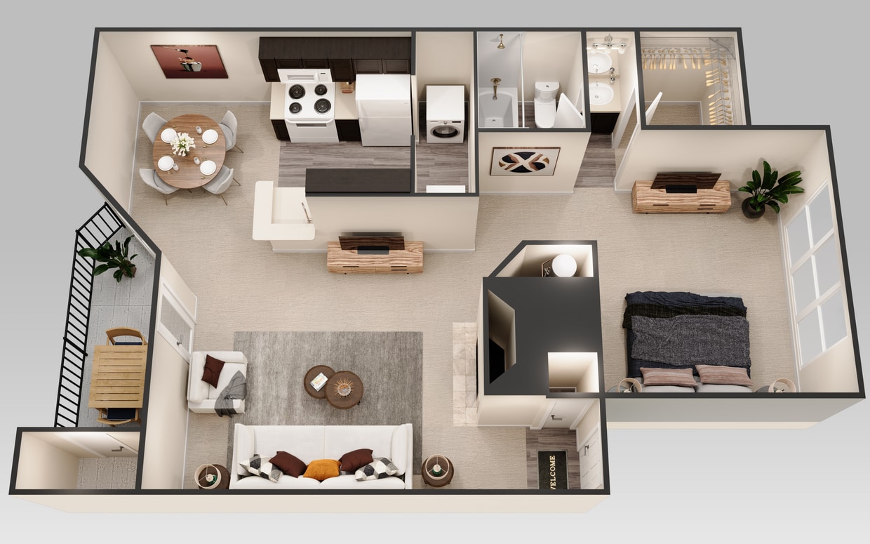 A2 - 1 Bedroom 1 Bath 