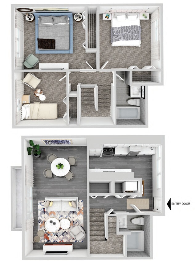 Floor Plan - 3 Bedroom Classic Townhome