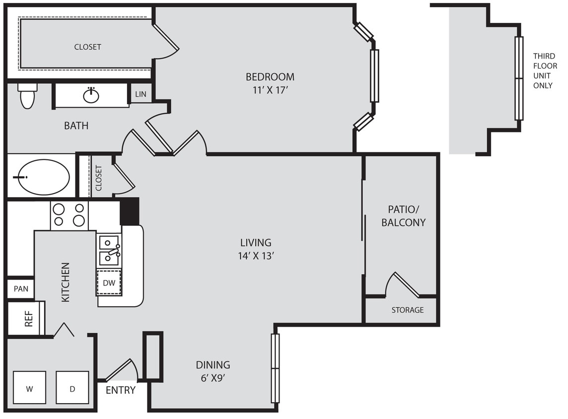 Parc At Wall Street - A5 - 1 Beds - 1 Baths - 828 Sq. ft. - A5
