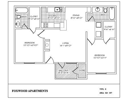 2x2 D - Two Bed / Two Bath
