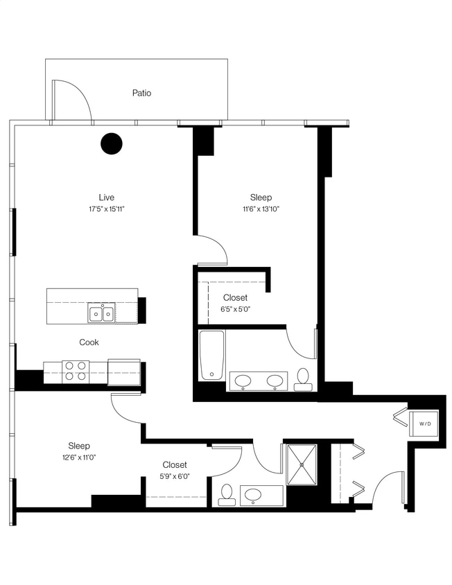 Floor Plan - 2 Bed/2 Bath 