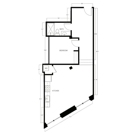 1 Bed | 1 Bath | 622-640 SQ FT - A5-LIB