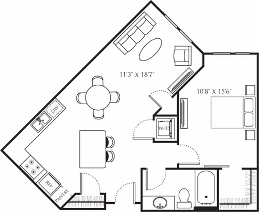 Floor Plan - One Bedroom E Premium