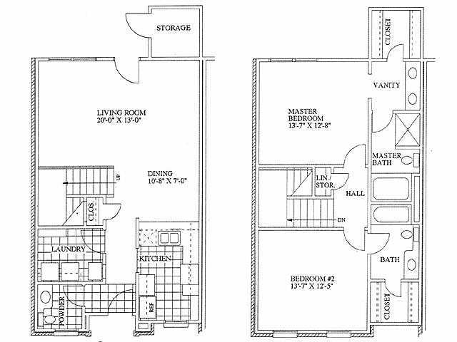 Two Bedroom Townhomes - 2 Bedroom Townhome