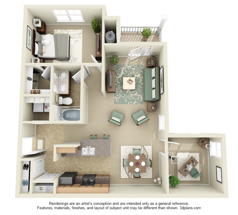 One Bedroom w/ Den - A2