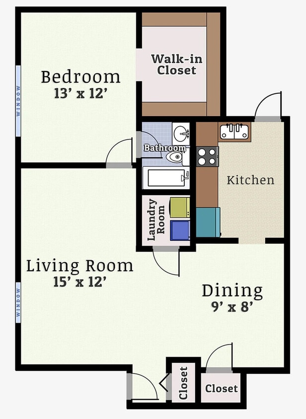1 Bedroom Junior Garden Floorplan - One Bedroom Junior Garden