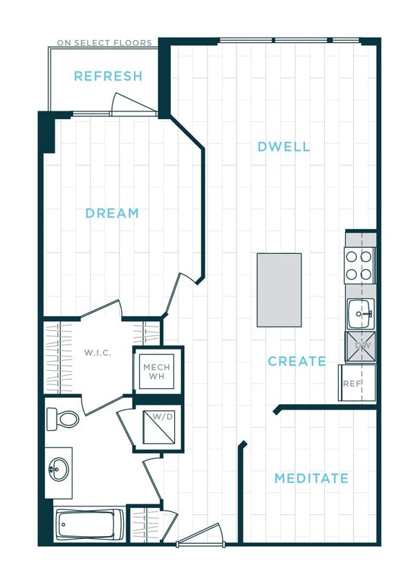 Floor Plan - 1 Bed/1 Bath Den sl-ad11