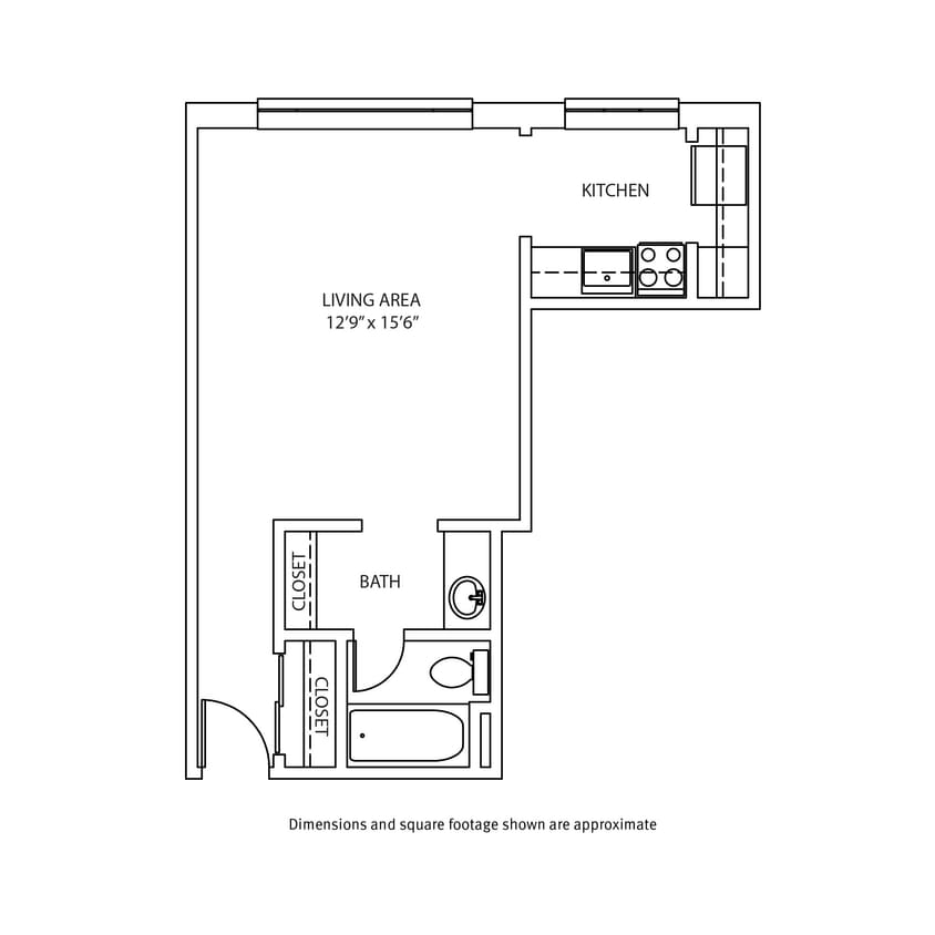 Floor Plan - Studio / 1 Bath