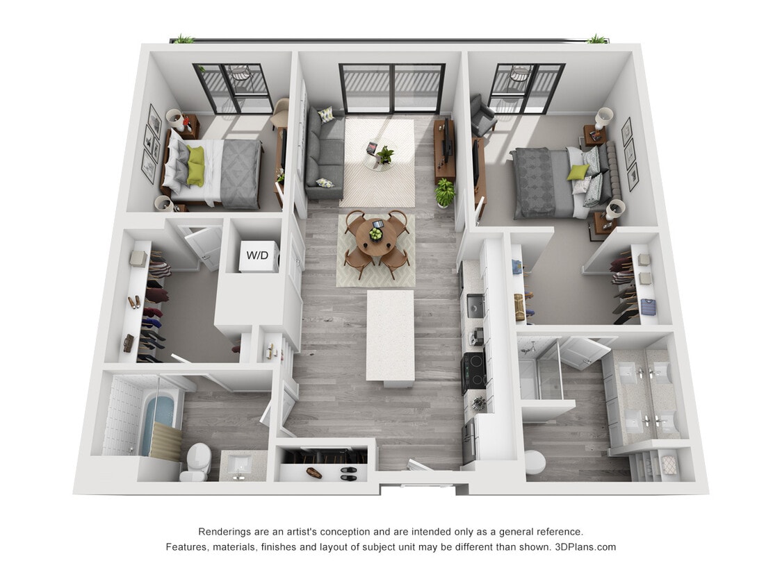 The Glenn - C2 - 2 Beds - 2 Baths - 1061 Sq. ft. - C2