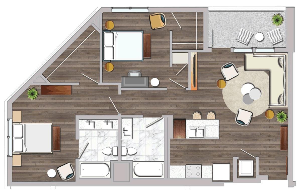 Floor Plan - 2 Bedroom G