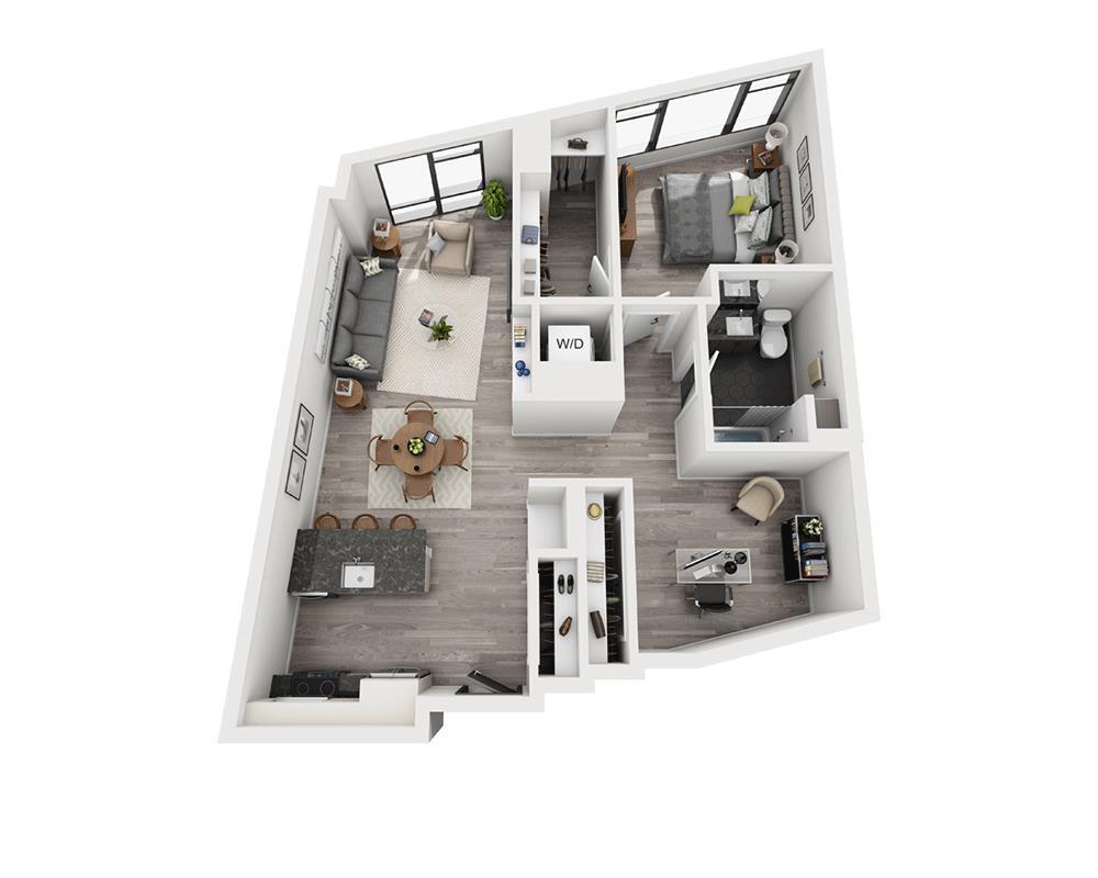 Floor Plan - One Bedroom A1BS-PH Penthouse