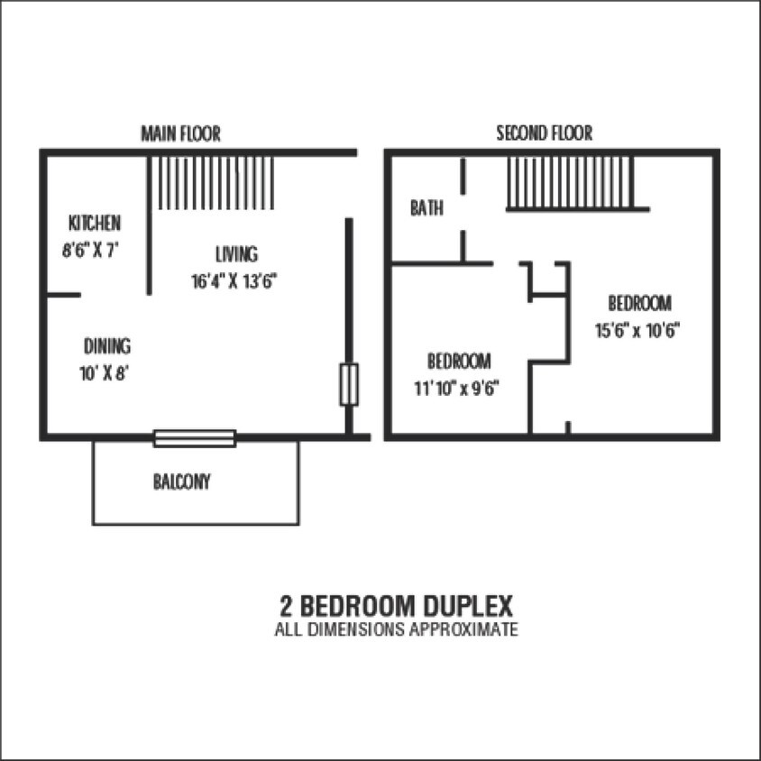 Floor Plan - 2 Bedroom Duplex 1.5 Bath