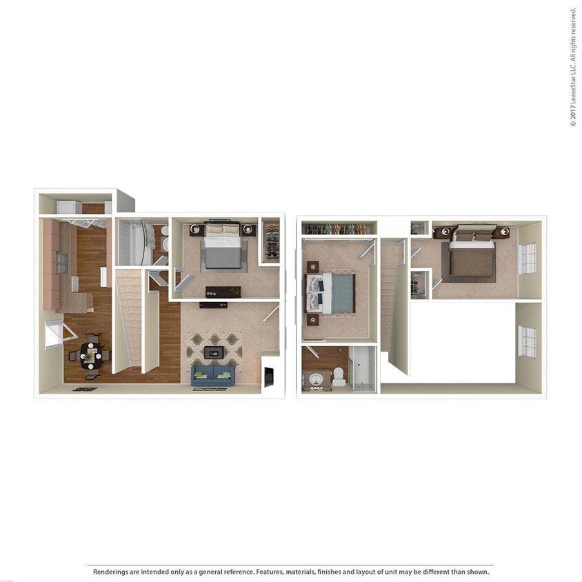 Floor Plan - 3 Bed 2 Bath 1800 SqFt Townhome