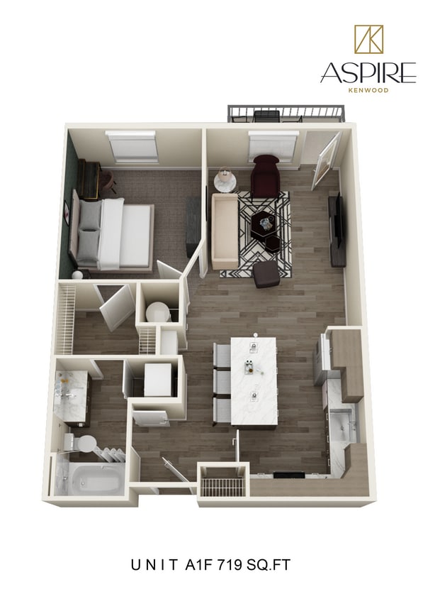 6883-AspireKenwood_Unit A1F_Floorplan.jpg - One Bedroom
