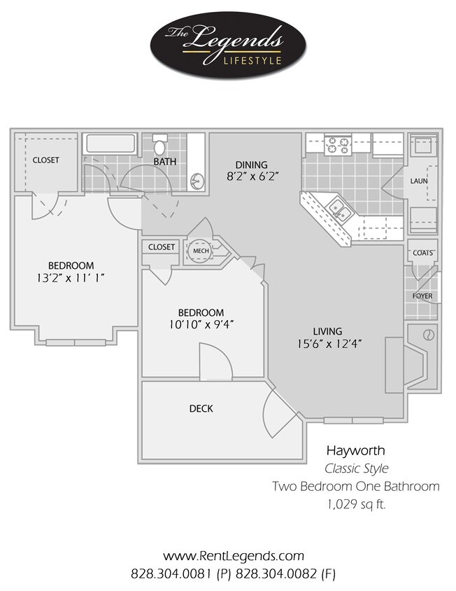 Hayworth - 2 Bedroom 1 Bath - Hayworth