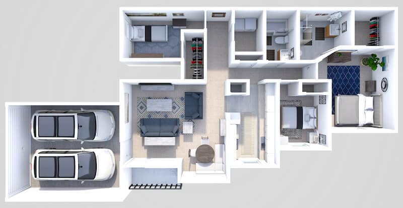 Floor Plan - Phase II - Lower 3 Bed 2 Bath