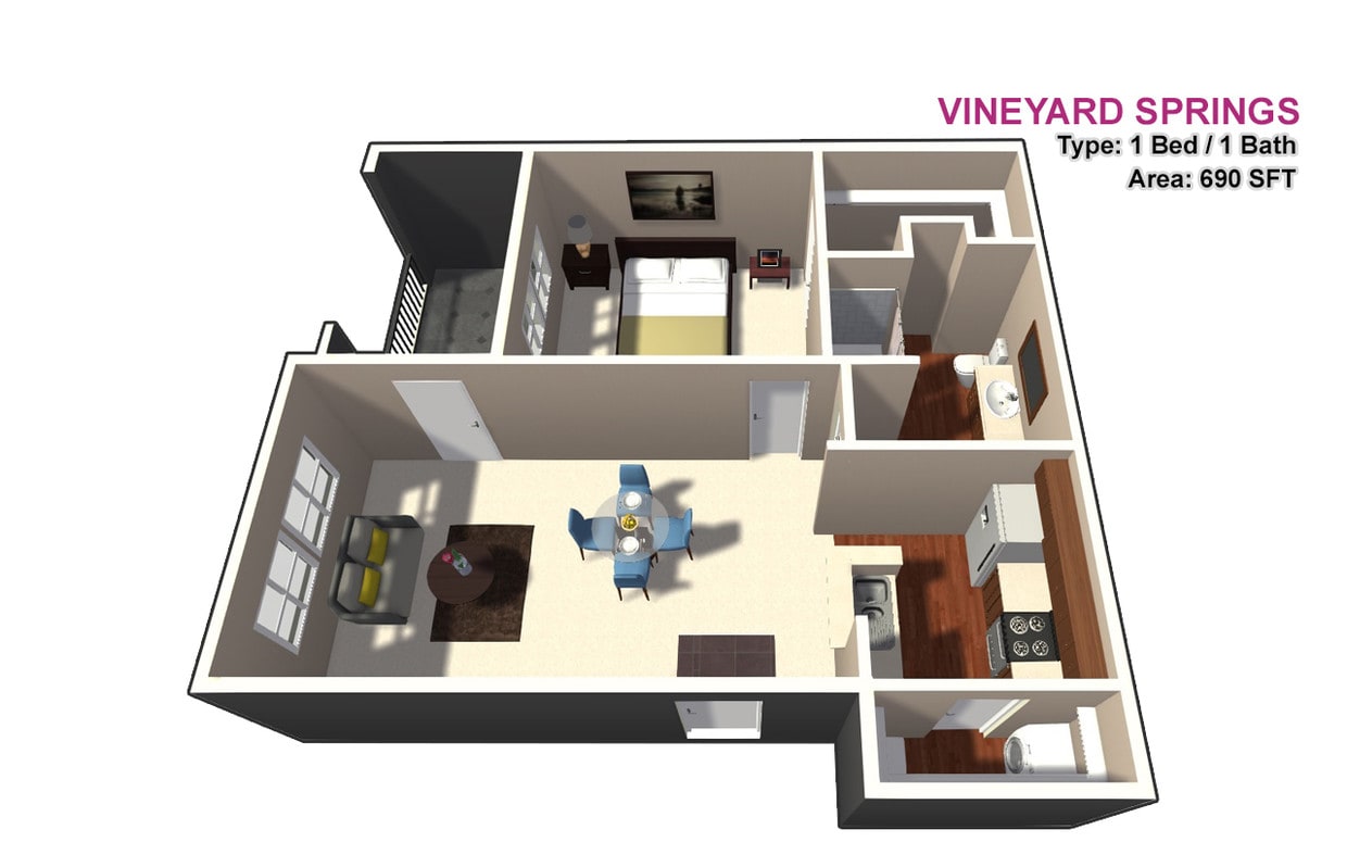 1 BED / 1 BATH - 1 BED / 1 BATH