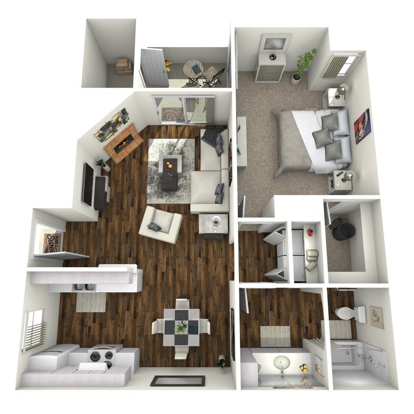 Floor Plan - 1 Bed 1 Bath