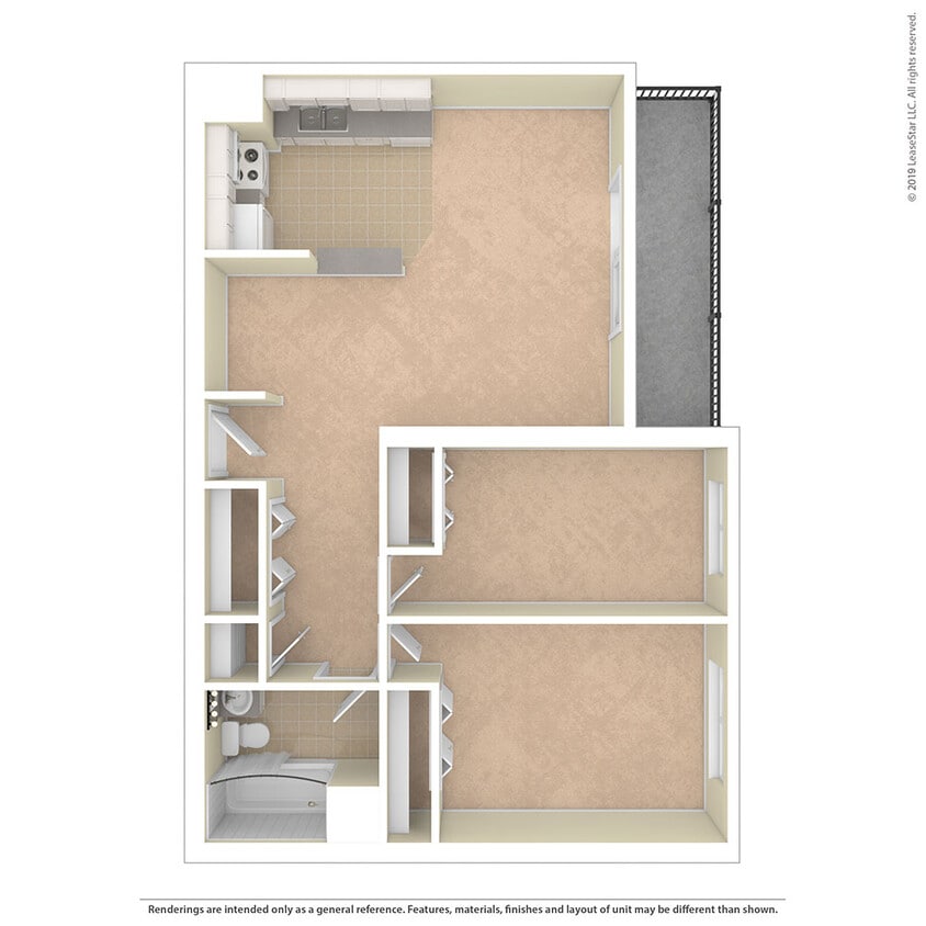 Floor Plan - TWO BEDROOM (CNTR FOY)