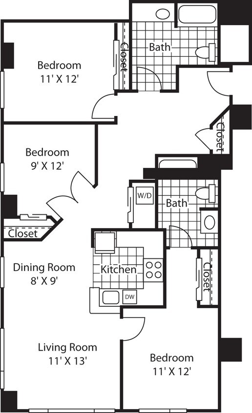Floor Plan - Three Bedroom 1395 A