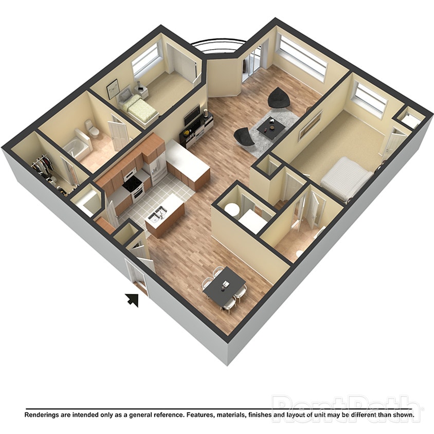 Floor Plan - 2x2 B