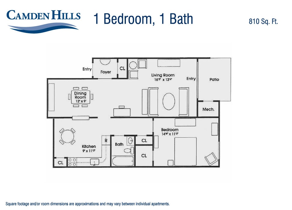 1 bedroom 1 bath - 1 Bedroom