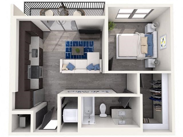 Explore this chic urban apartment, featuring a perfect blend of style and function. - A1