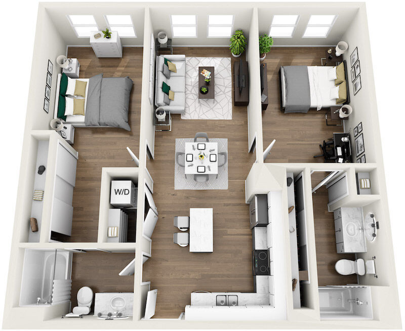 Floor Plan - 1B1R - Phase 1 Renovated