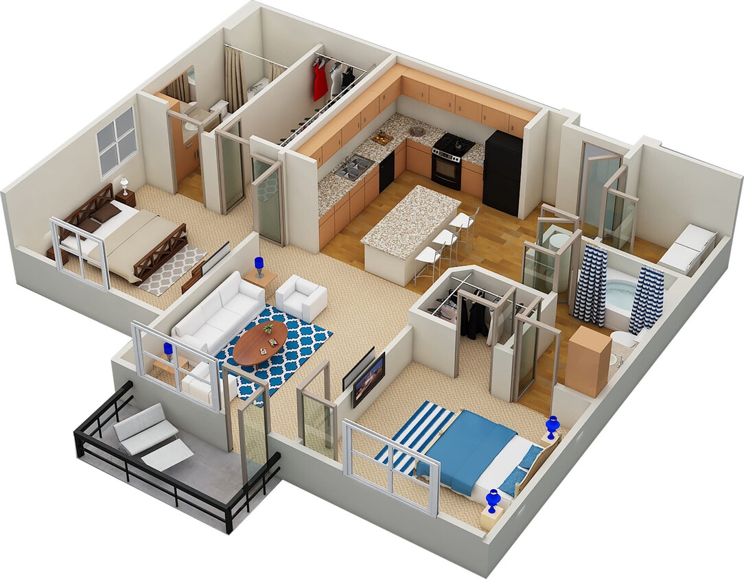 Floor Plan - B3 1151sf 2/2