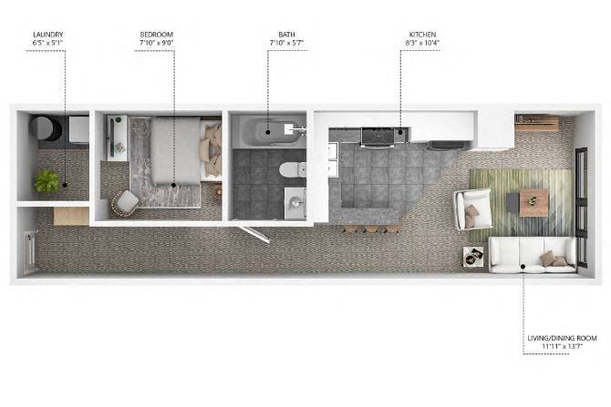 Floor Plan - A2 - Income Restricted