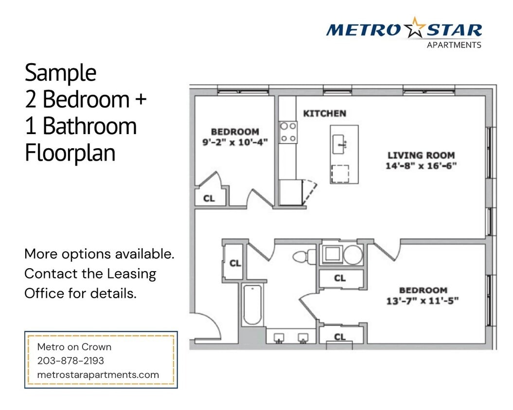 Floor Plan - Two Bed One Bath