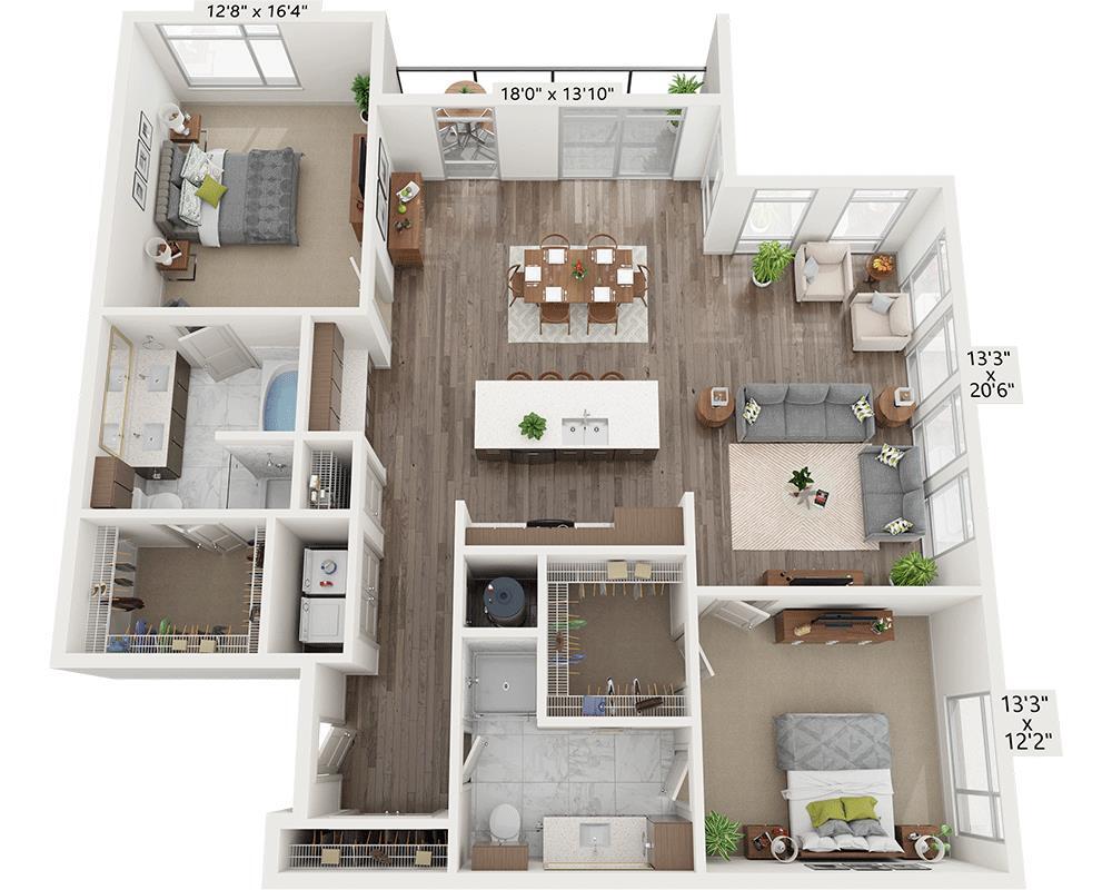 Floor Plan - Two Bedroom B2E