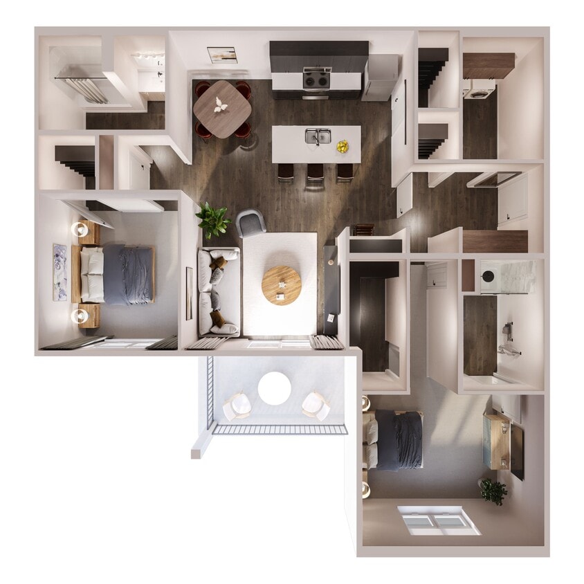 Floor Plan - 2 BD/2 BA