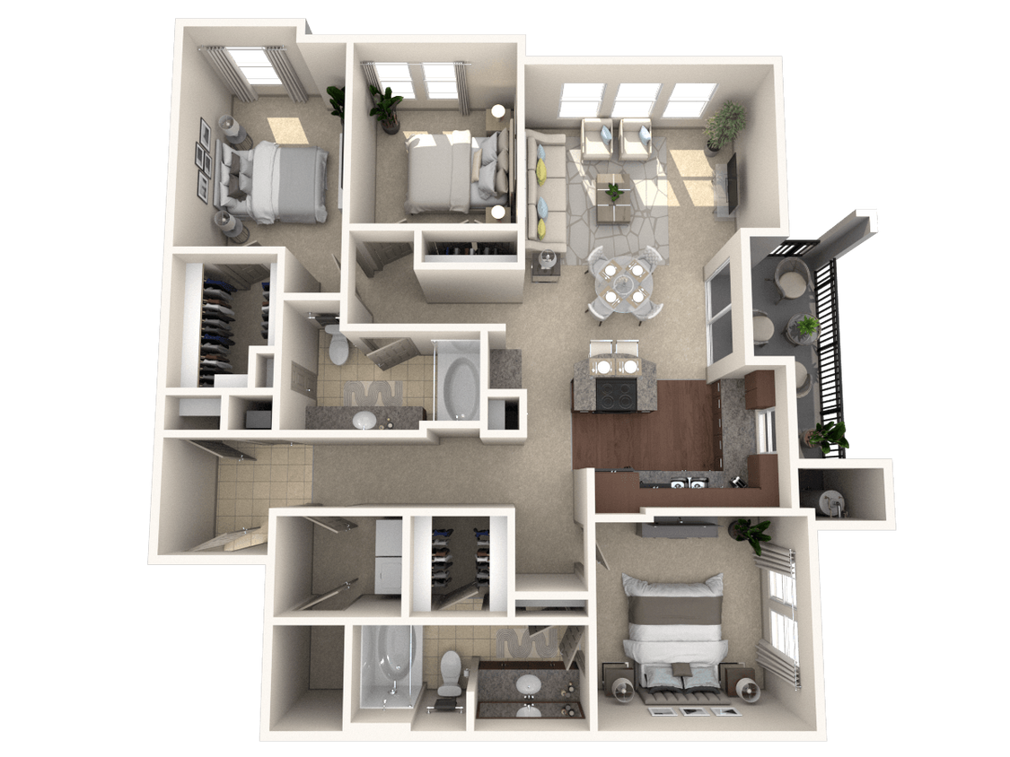 Floor Plan - Three Bedroom (A)