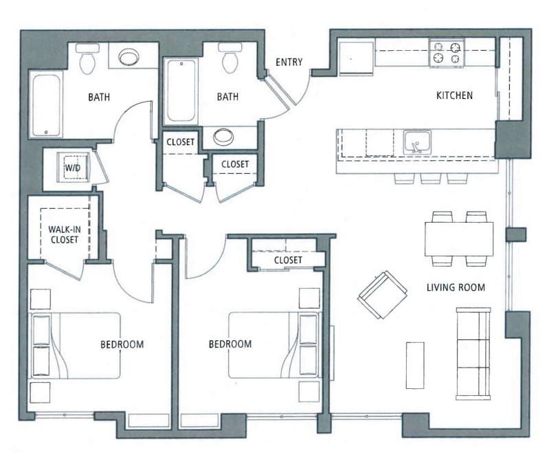 Floor Plan - 1089 2B2B