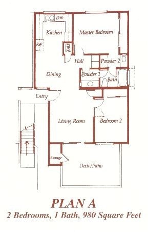 Floor Plan - 2 Bedroom 1 Bath Downstairs