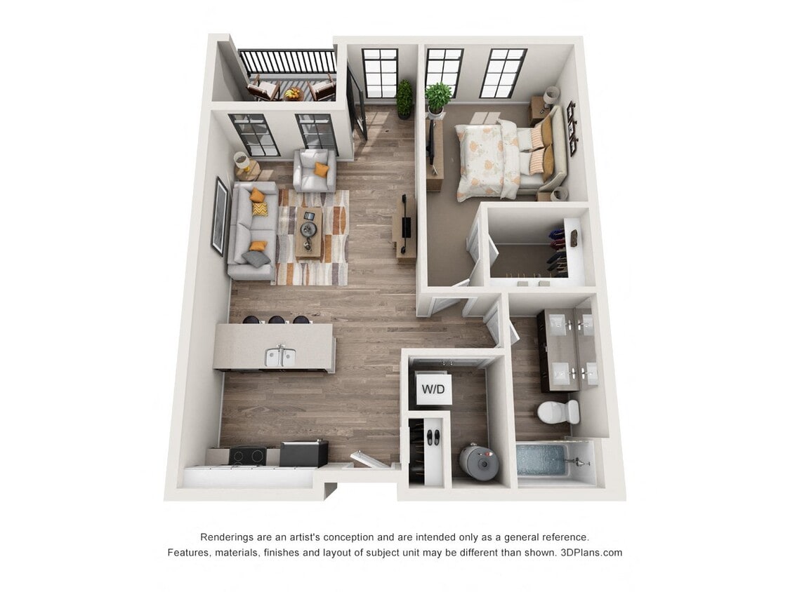 Floor Plan - 1 Bedroom 1A - 3